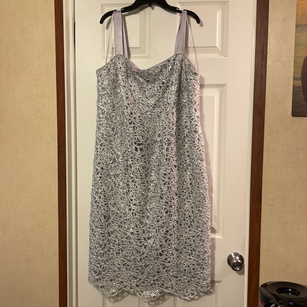 R&M Richards silver cocktail dress